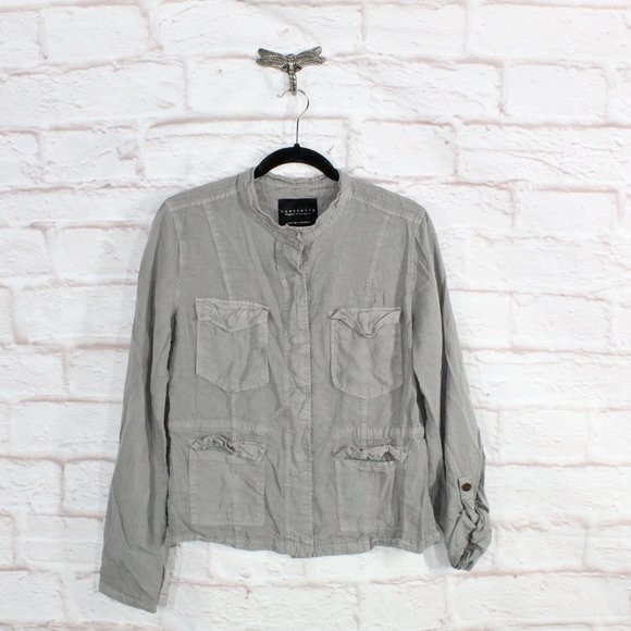 Sanctuary Jackets & Blazers - Sanctuary Gray 100% Lyocell Snap Button Front Pockets Jacket Size L
